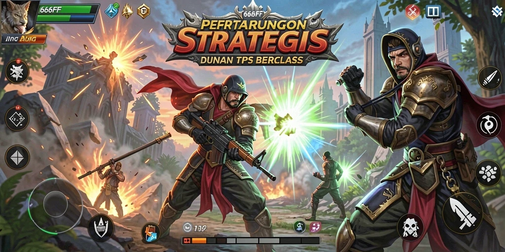 Gameplay seru dalam 666FF dengan aksi tembak-menembak intens.