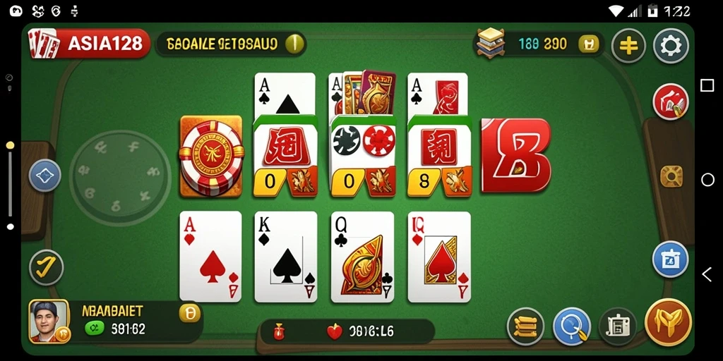 Screenshot gameplay ASIA128 menunjukkan keseruan bermain Gaple.