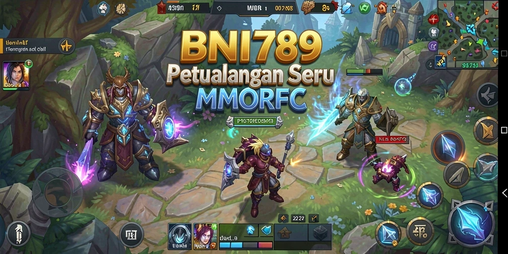 Tangkapan layar BNI789 menampilkan pertempuran epik dalam dunia MMORPG.