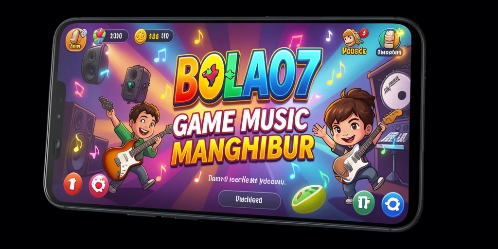 Screenshot gameplay BOLA07 menampilkan pemain menikmati musik.