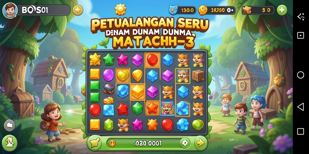 Tampilan gameplay seru dan penuh warna dari BOS01.