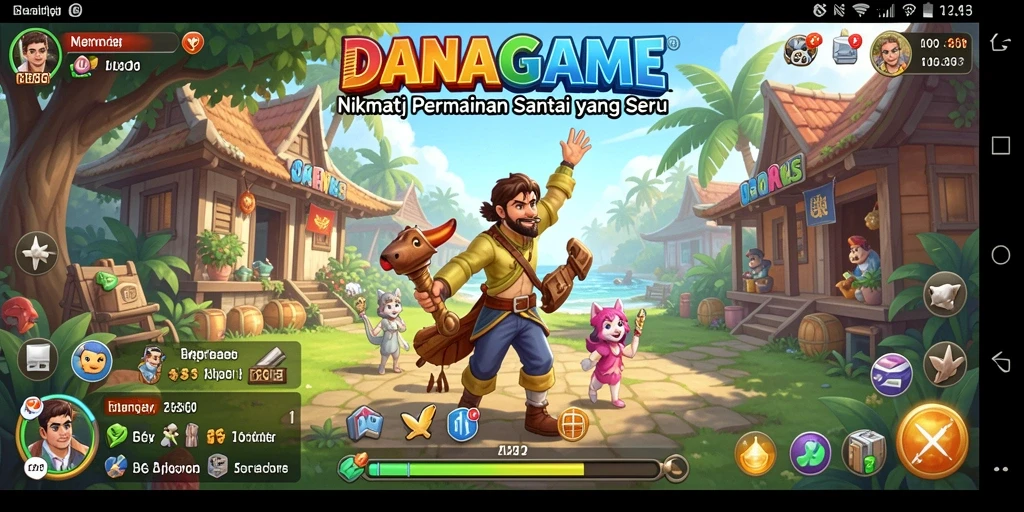Tangkapan layar menunjukkan gameplay menyenangkan dan penuh warna dari DANAGAME.