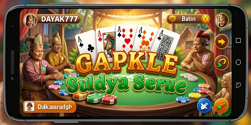 Screenshot utama menunjukkan gameplay Gaple yang seru.