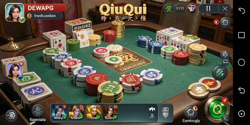 Tampilan utama gameplay QiuQiu yang mengasyikkan.
