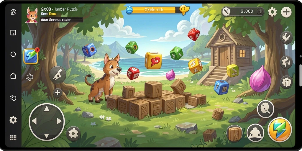 Gameplay GX88 dengan berbagai teka-teki yang menantang.