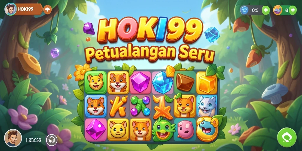 Tampilan gameplay HOKI99 yang seru dan penuh warna dalam genre Match-3.
