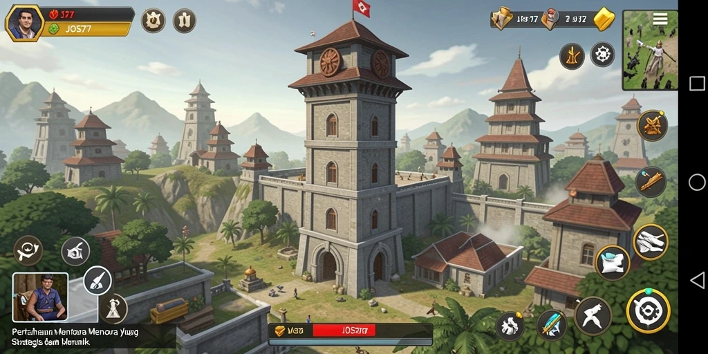 Tampilan gameplay menegangkan di JOS77 saat melawan gelombang musuh.