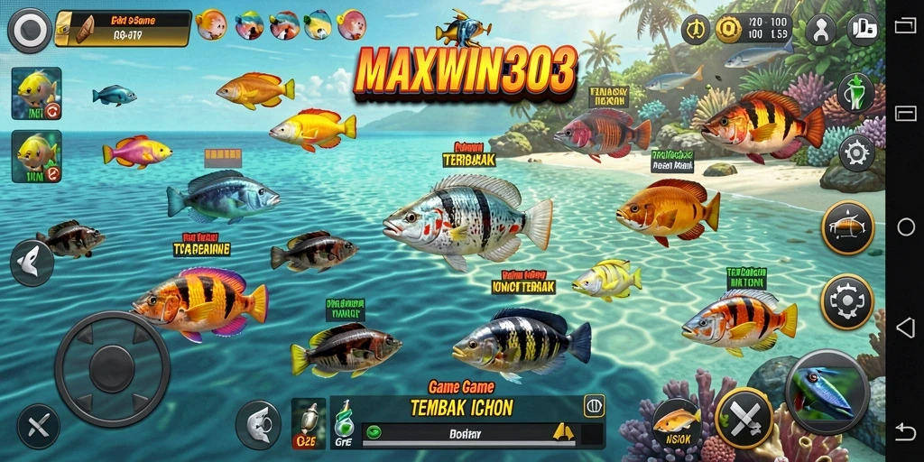 Gameplay seru MAXWIN303 menembak ikan yang beragam.
