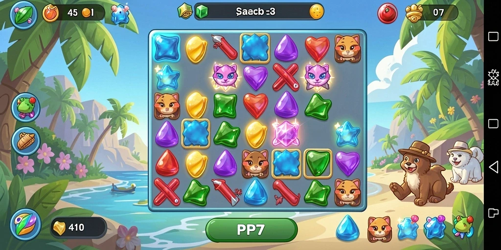 Tangkapan layar gameplay PP7 yang seru dan berwarna-warni.