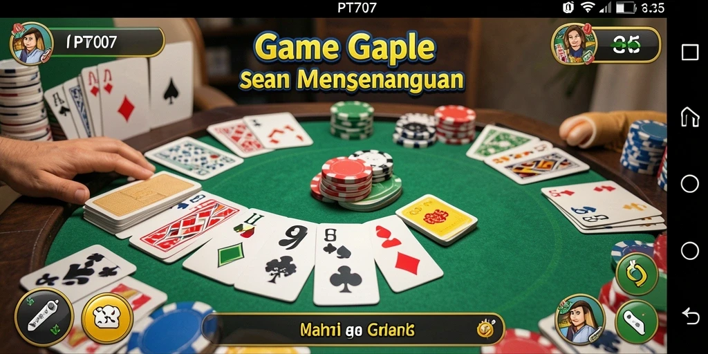 Tampilan gameplay Gaple yang seru dan kompetitif.