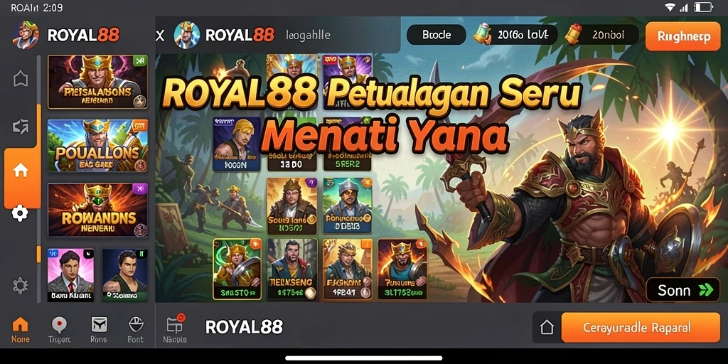 Tampilan gameplay menegangkan dalam petualangan ROYAL88.
