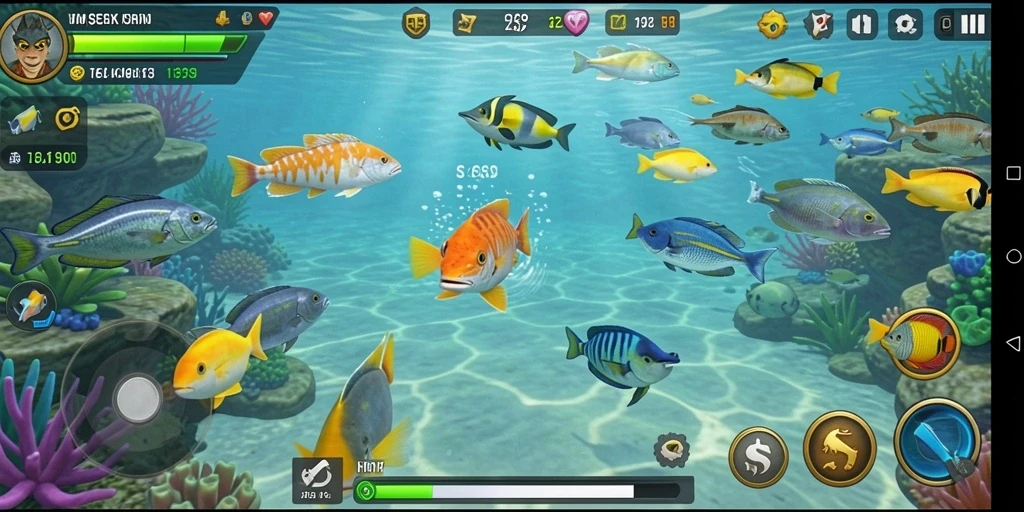 Gameplay seru S9S9 saat menembak ikan di lautan.