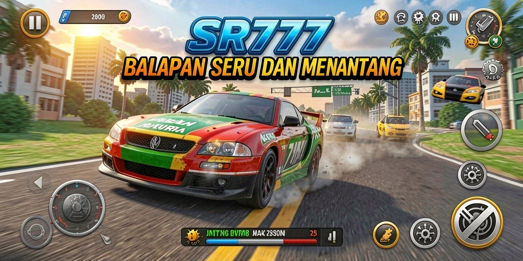 Tampilan gameplay <strong>SR777</strong> dengan aksi balap yang mendebarkan.