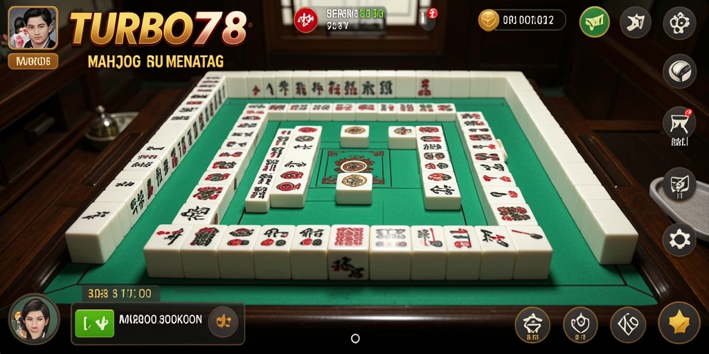 Gambaran menarik dari gameplay Mahjong yang mendebarkan di TURBO78.