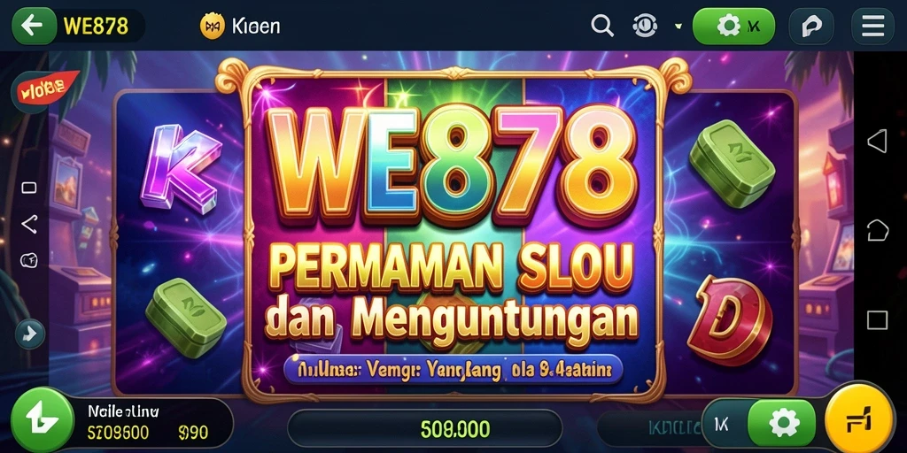 Screenshot WE878 menampilkan gameplay slot yang menarik dan penuh warna.