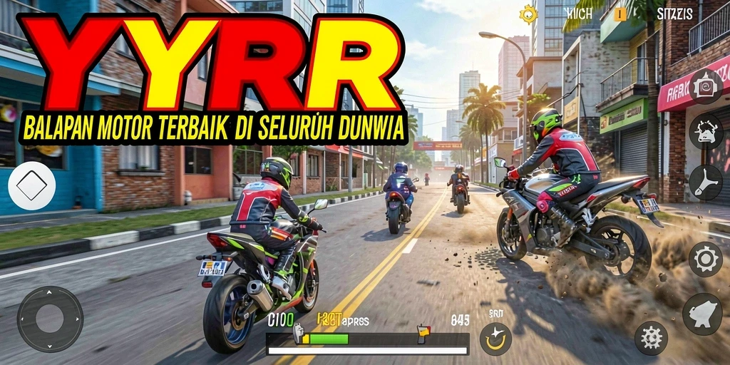 Tampilan gameplay menarik dari <strong>YYRR</strong> dengan balapan motor penuh aksi.