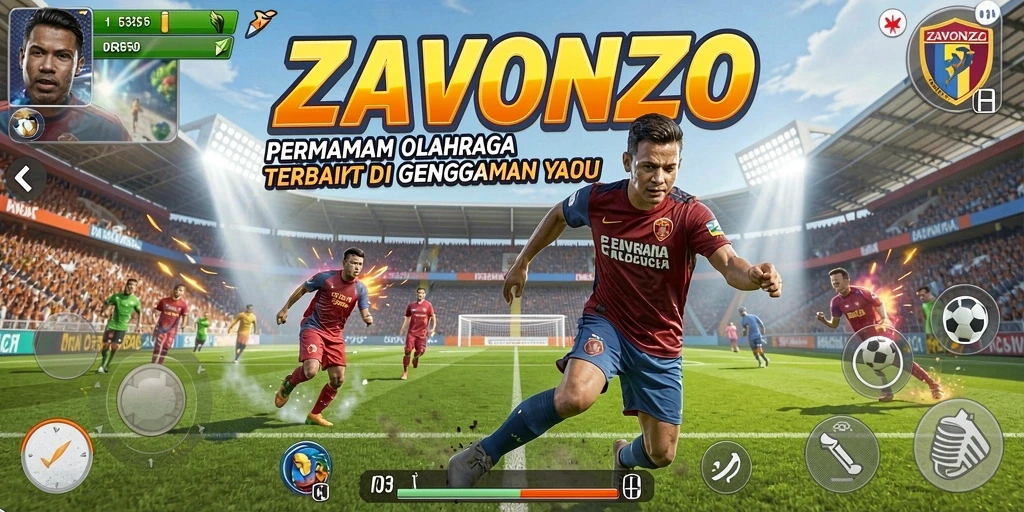 Tampilan menarik dari gameplay ZAVONZO dengan aksi olahraga yang seru.