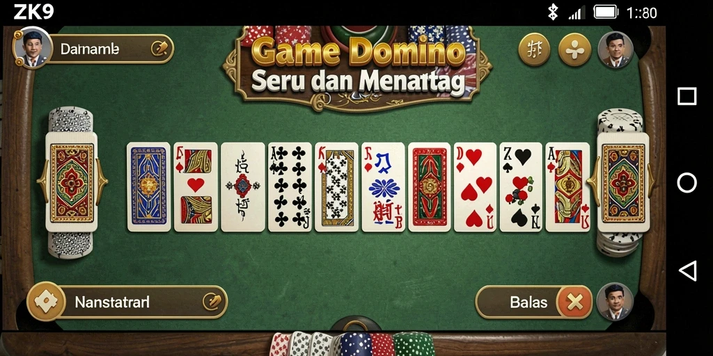 Tampilan gameplay seru permainan Domino ZK9.